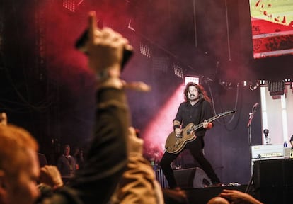 Dave Grohl of the Foo Fighters at the Mad Cool Festival in Madrid.