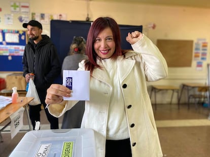 La consejera constitucional por el Partido Comunista Karen Araya, el pasado 7 de mayo.