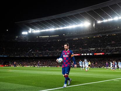 Messi, en el último partido del Barcelona ante la Real Sociedad.