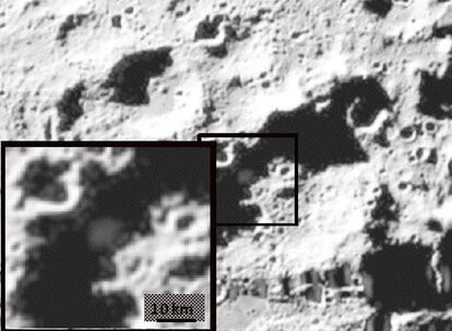 Imagen en luz visible de los efectos del impacto en el cráter.