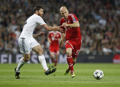 Robben con Xabi Alonso