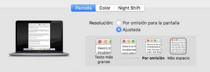 Cambiar resolución con macOS