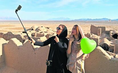 'Selfie' en la ciudadela de Saryazd, en Irán.