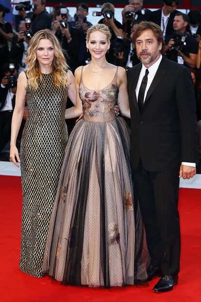 Michelle Pfeiffer, Jennifer Lawrence y Javier Bardem.