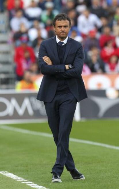 Luis Enrique, en el duelo ante el Almería.