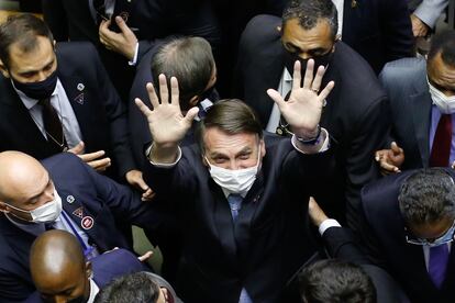 O presidente Jair Bolsonaro durante cerimônia de abertura do ano legislativo no Congresso, em 3 de fevereiro.