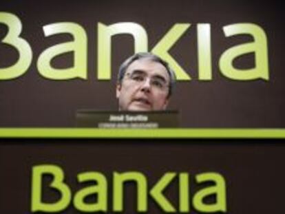 Rueda de prensa de la entidad financiera Bankia para presentar resultados. En la imagen, Jos&eacute; Sevilla, Consejero Delegado.
 KIKE PARA.