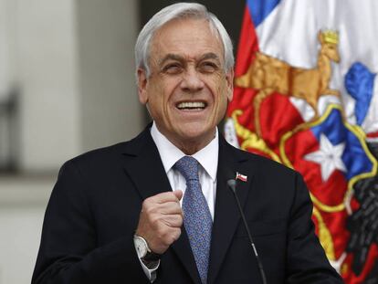 El presidente chileno, Sebastián Piñera, durante una conferencia de prensa.