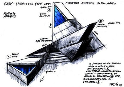 Dibujo de la planta del Plessi Museum. 