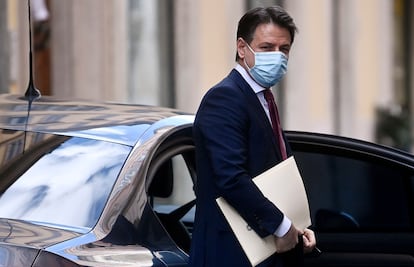 El primer ministro italiano Giuseppe Conte, el día que presentó su dimisión, el 27 de enero en Roma.