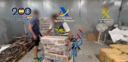 Incautación de cocaína en el Puerto de Málaga.