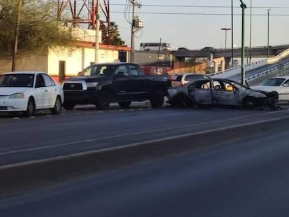 Las calles de Nuevo Laredo, Tamaulipas, luego del enfrentamiento el 14 de marzo.