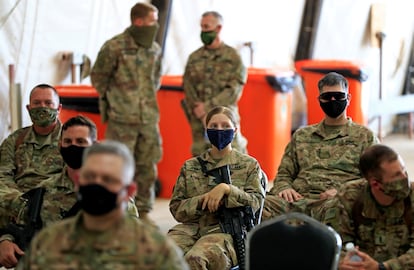 US troops at the military base of Taji, north of Baghdad in Iraq, in August 2020.