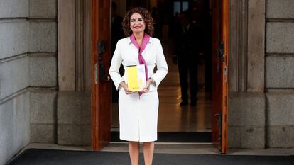 La ministra de Hacienda, María Jesús Montero, durante la presentación de los Presupuestos 2023 en el Congreso de los Diputados.