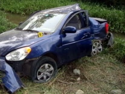 Imagen del veh&iacute;culo accidentado en el que viajaba Pay&aacute;.