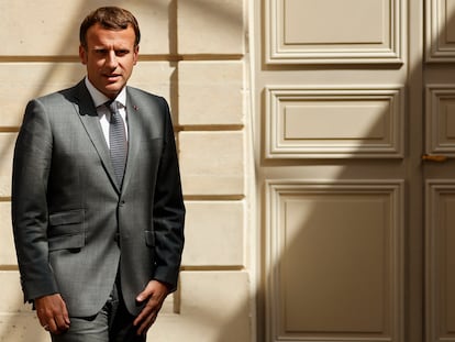 Macron, durante un acto oficial el pasado lunes en París.