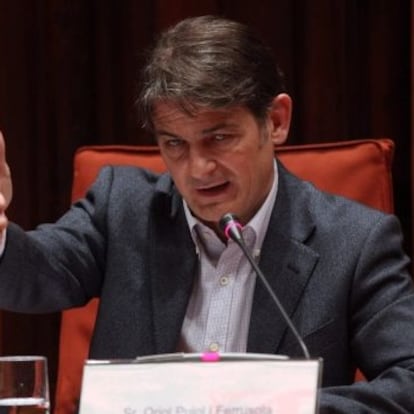 Oriol Pujol, durant la seva compareixença al Parlament.