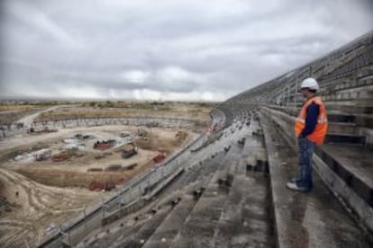 El estado del estadio de La Peineta, en Madrid, en 2013.