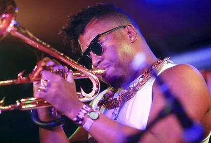 Actuación del trompetista Christian Scott, en la Sala Clamores de Madrid