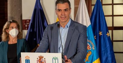 El presidente del Gobierno, Pedro Sánchez, durante una rueda de prensa.