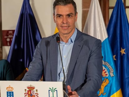 El presidente del Gobierno, Pedro Sánchez, durante una rueda de prensa.