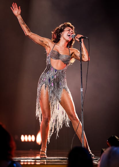 Miley Cyrus en los premios Grammy, celebrados el 4 de febrero de 2024 en Los Ángeles, California.