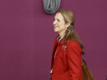 La Infanta Elena de Borb&oacute;n durante la CSI3: Madrid Horse Week 2017 en Madrid.
 