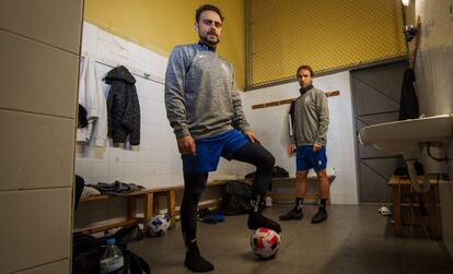 Sergio García (en primer pla) i Joan Verdú abans d'un entrenament amb la Montañesa.