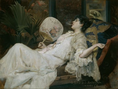 Joven descansando (1894), de Francesc Masriera.