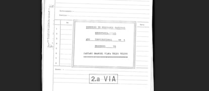 Inicio del documento militar contra Caetano Veloso.