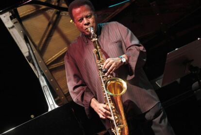 Wayne Shorter, anoche durante su actuación en el Festival de Jazz de Madrid.