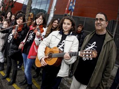 Varios alumnos de la escuela de m&uacute;sica de Ciempozuelos.