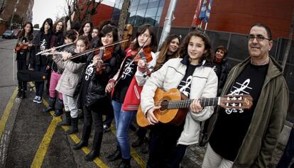 Varios alumnos de la escuela de m&uacute;sica de Ciempozuelos.