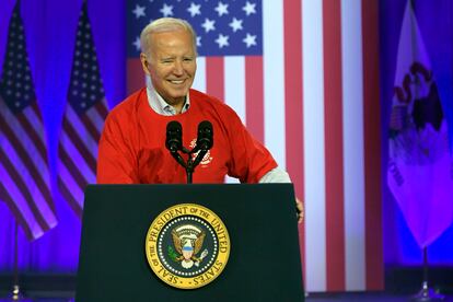 El presidente estadounidense Joe Biden en Belvidere, Illinois, el pasado jueves.