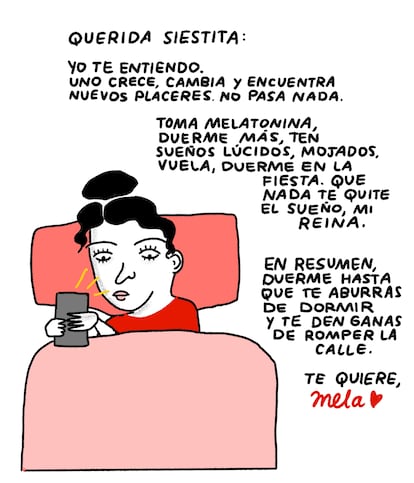 Querida Mela: siestita respuesta