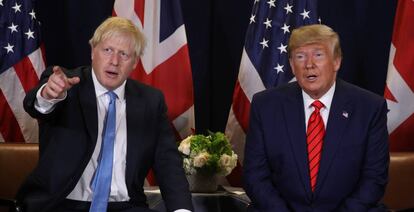 Boris Johnson y Donald Trump el pasado martes durante un encuentro bilateral en Nueva York.  