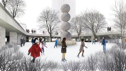 Recración de una pista de patinaje en Azca. El estudio Diller Scofidio + Renfro es internacionalmente reconocido por el icónico proyecto de recuperación urbana de High Line en Nueva York. 