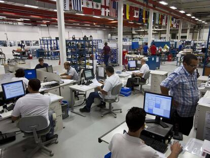 Planta de trabajo e instalaciones aeroespaciales en Brasil.