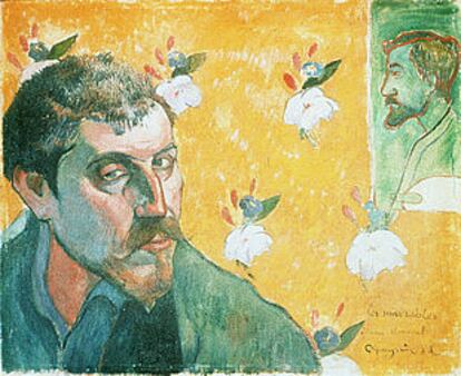 <i>Autorretrato con retrato de Bernard, Los miserables,</i> de Paul Gauguin, que regaló a Van Gogh en 1888.