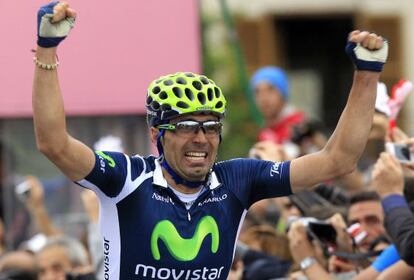 Fran Ventoso celebrando la etapa del Giro