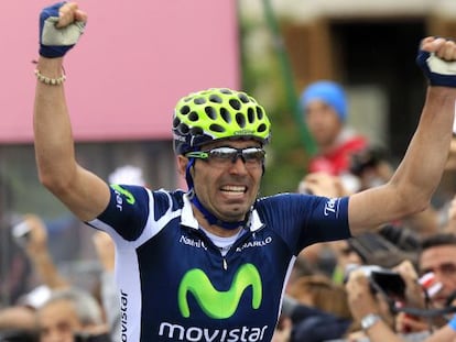 Fran Ventoso celebrando la etapa del Giro