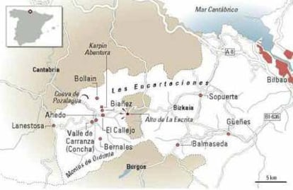 Plano del valle de Carranza, en Bizkaia