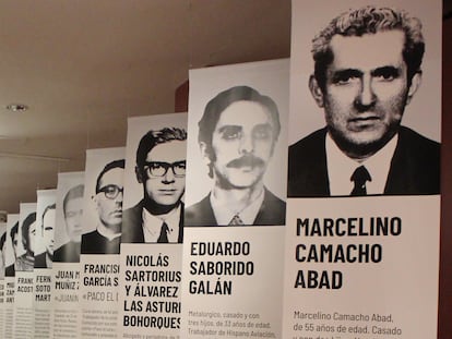 Exposición 'Para la libertad. El proceso 1001 contra la clase trabajadora' en la Biblioteca Nacional, en Madrid, este marzo.