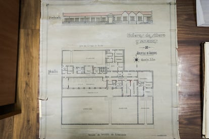 Plano del hospital que hubo para heridos levantado junto a las instalaciones de la empresa minera Hullera de Sabero y Anexas.