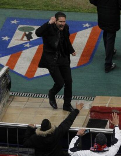 Simeone celebra el triunfo de su equipo