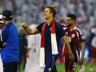 Julen Lopetegui celebra el pase de Qatar al Mundial 2026, el martes en Doha.