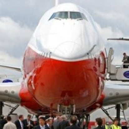 Un Boeing 747-8 en el Salón Internacional Aeronáutico de París, el pasado junio