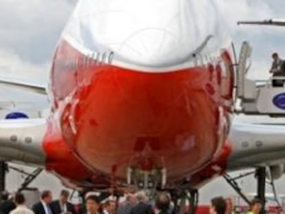 Un Boeing 747-8 en el Salón Internacional Aeronáutico de París, el pasado junio