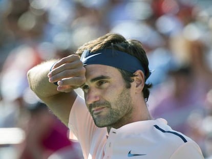 Federer durante la final ante Zverev en Montreal.