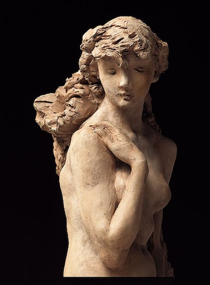 <i>Jeune fille à la gerbe</i>(<i>Muchacha con gavilla</i>). 1886? Terracota. Musée Rodin, París